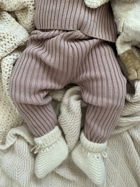 chunky-rib-leggings-dusty-petal Luna and Luca Newborn Baby Clothes